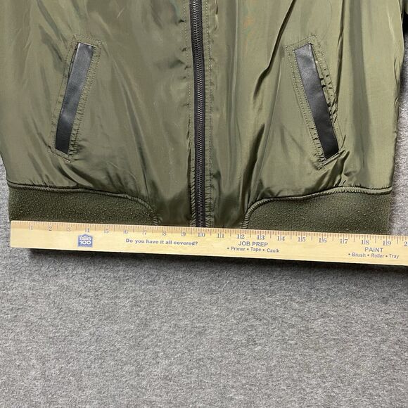 B. Sweet Olive Green Bomber Style Jacket Junior's Size XL Black Trim Pockets - Picture 13 of 16